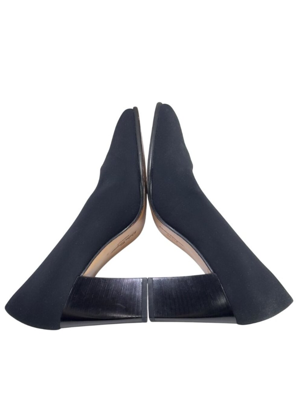 Salvatore Ferragamo Black Suede Block Heel Pumps Womens Size 6AA Classy Made In - Picture 6 of 14